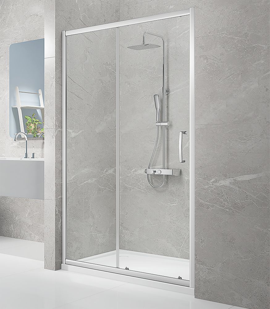 Image of Triton Neo Eight Framed Rectangular Sliding Shower Door Chrome 1400mm x 1900mm 