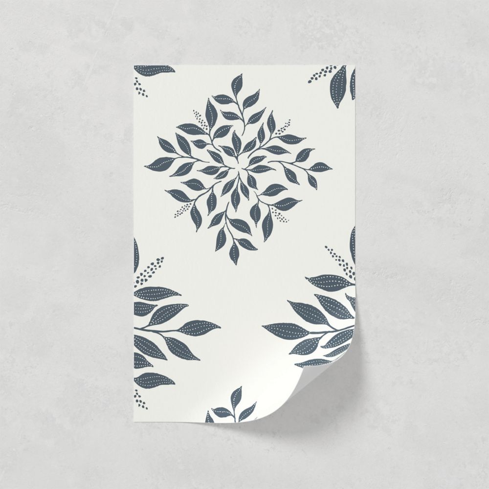 Image of LickPro Blue Botanical 02 Wallpaper Sample 0.18m x 0.29m 