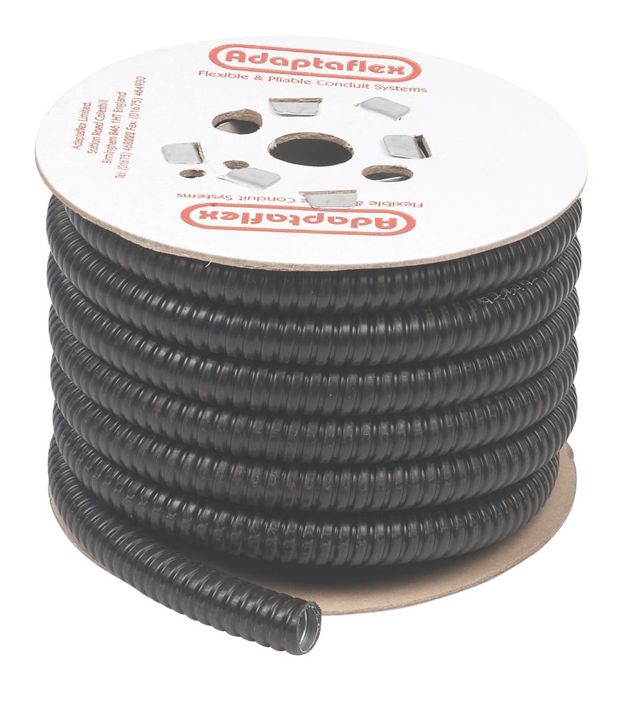 Image of Adaptaflex PVC Covered Liquid Resistant Conduit 20mm x 10m Black 