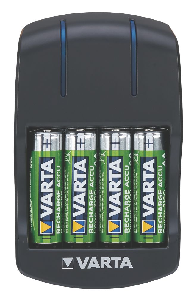 Image of Varta Ready2Use AA Plug Charger W/ 4 x AA Batteries 