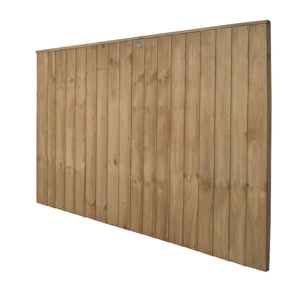Image of Forest Vertical Board Closeboard Garden Fencing Panel Natural Timber 6' x 4' Pack of 5 