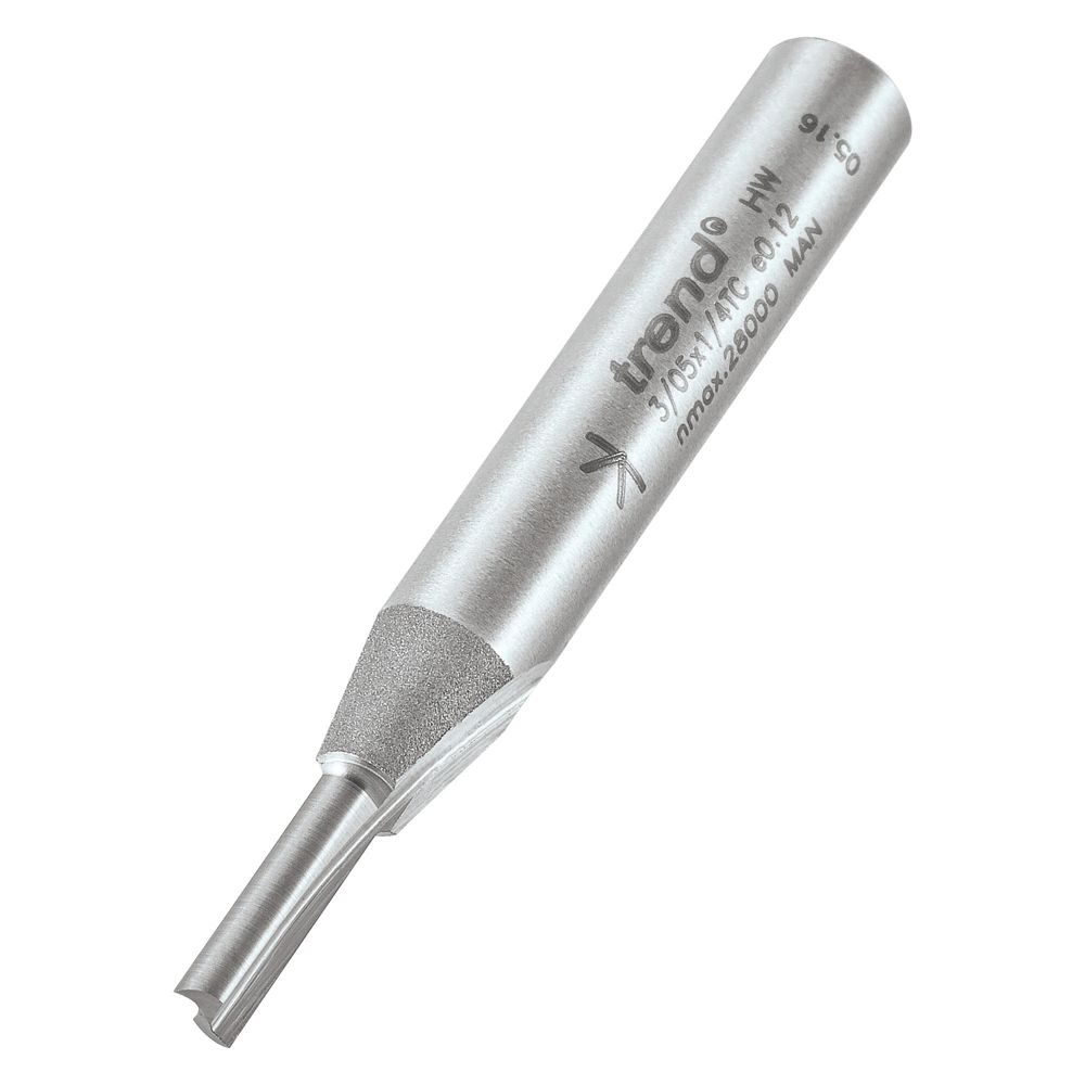 Image of Trend 3/05X1/4TC 1/4" Shank Double-Flute Straight Router Cutter 3mm x 11mm 