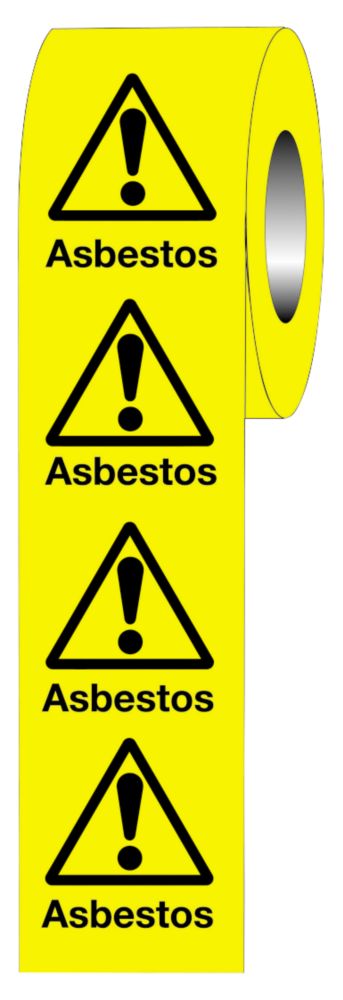 Image of "Warning Asbestos" Adhesive Labels 50mm x 50mm 