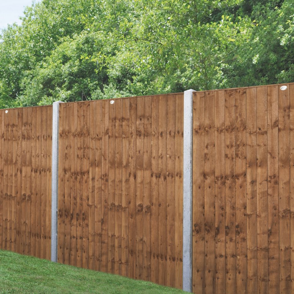 Image of Forest Vertical Board Closeboard Garden Fencing Panel Dark Brown 6' x 6' Pack of 3 
