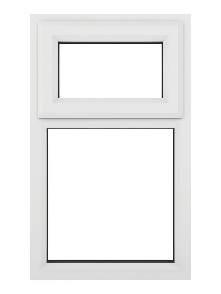 Image of Crystal Top Opening Clear Triple-Glazed Casement White uPVC Window 610mm x 965mm 