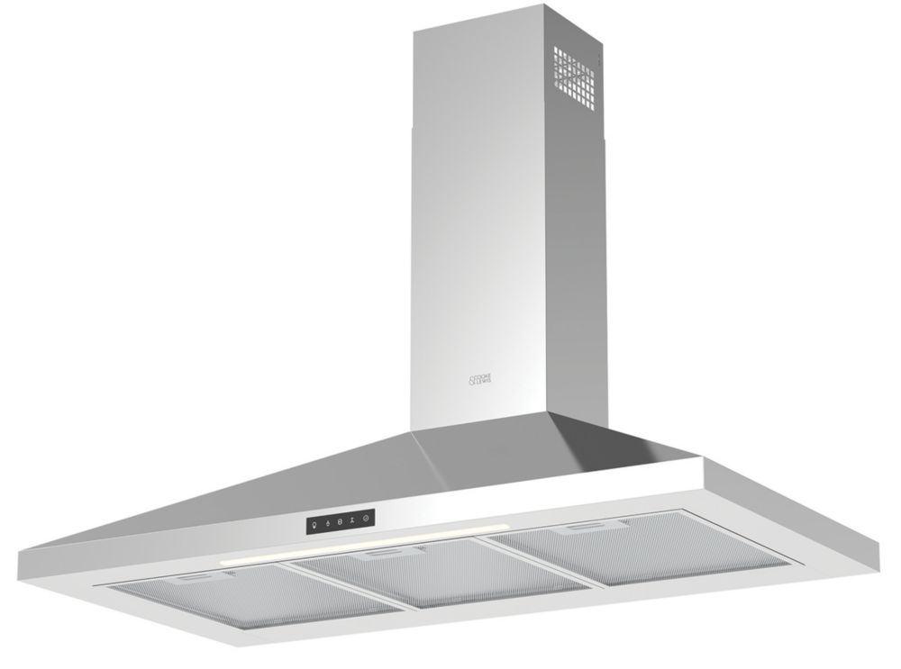 Image of Cooke & Lewis CLCH90LKSS Chimney Hood Silver 898mm 