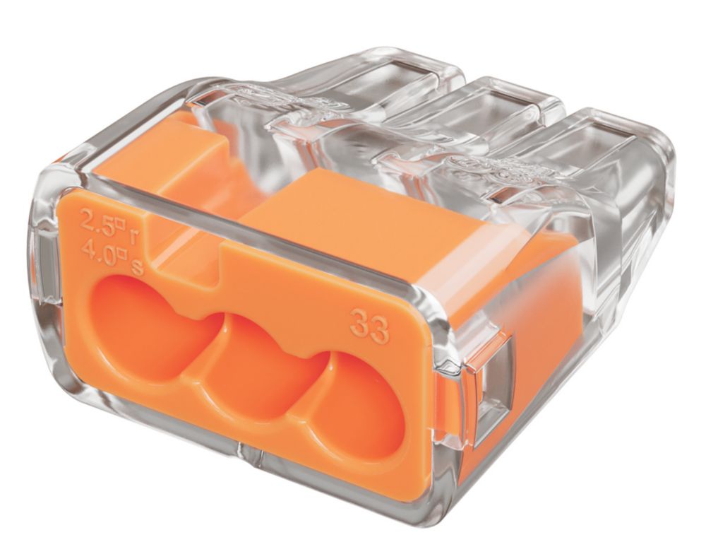 Image of Ideal 32A 3-Way Push-Wire Connector 100 Pack 