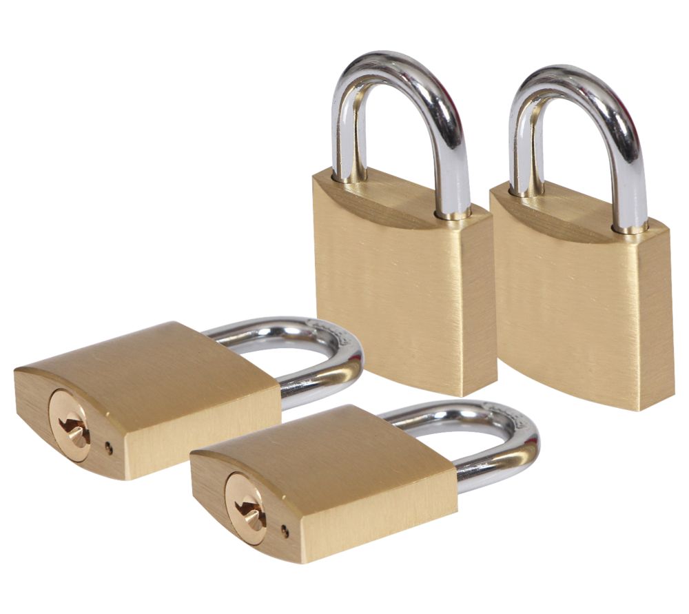 Image of Smith & Locke Brass Padlock 38mm 4 Pack 