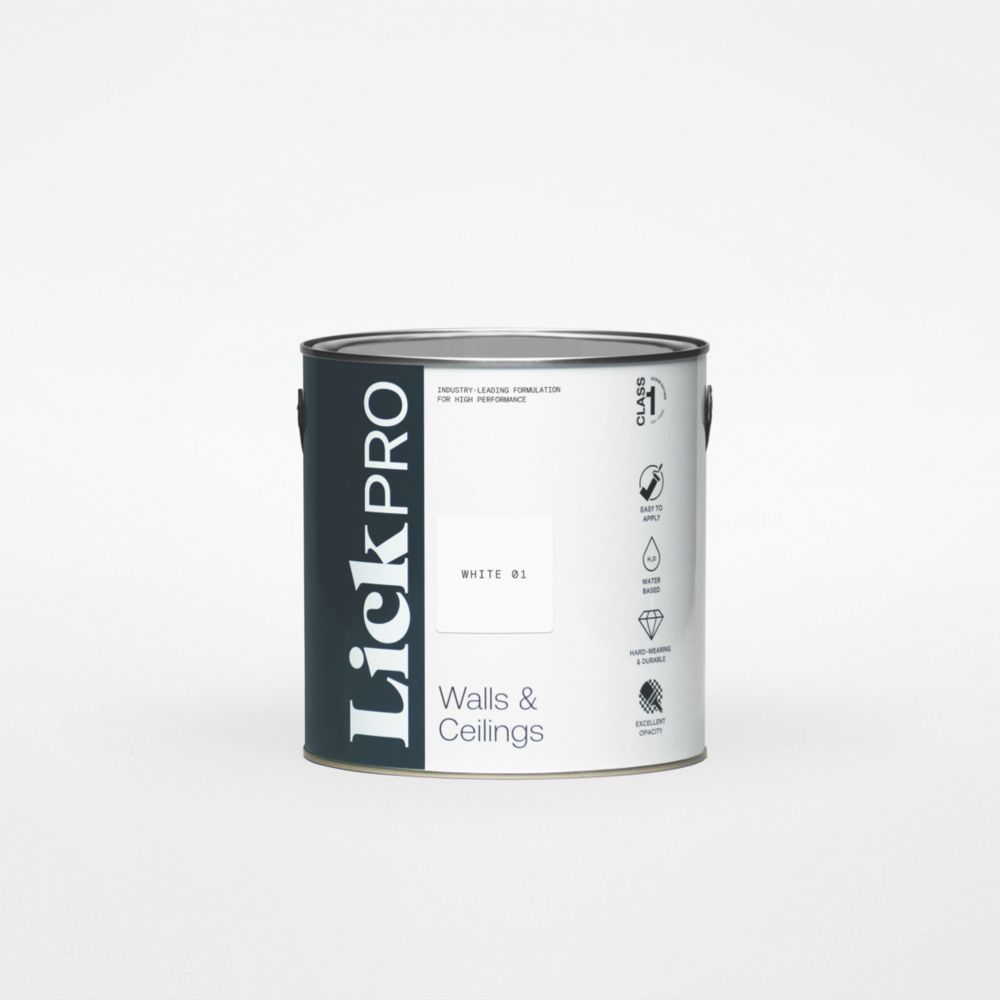Image of LickPro Eggshell White 01 Emulsion Paint 2.5Ltr 