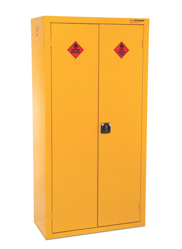 Image of Armorgard Safestor Hazardous Floor Cupboard Yellow 900mm x 465mm x 1800mm 