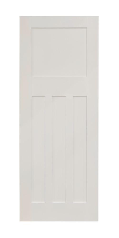 Image of Primed White Wooden 4-Panel Shaker Internal Edwardian-Style Door 1981mm x 838mm 