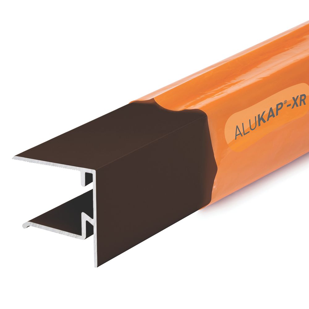Image of ALUKAP-XR Brown 25mm Sheet End Stop Bar 3000mm x 40mm 