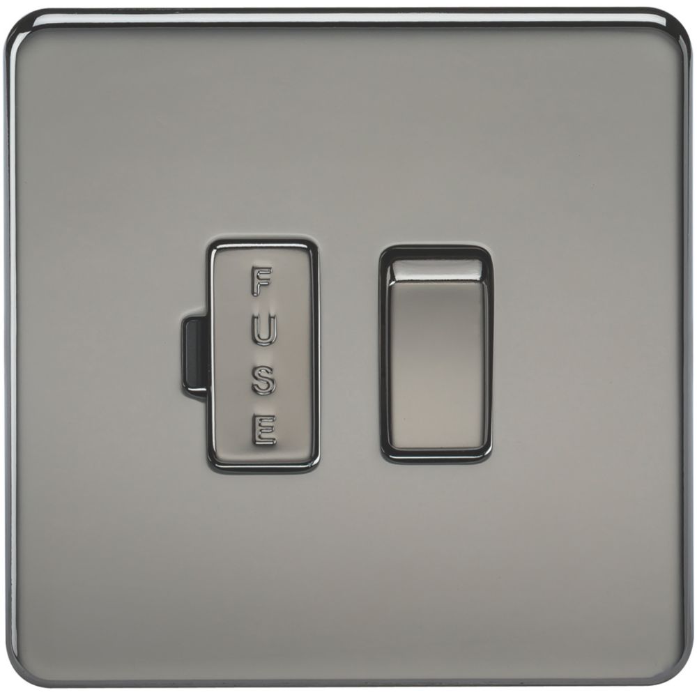 Image of Knightsbridge 13A Switched Fused Spur Black Nickel 
