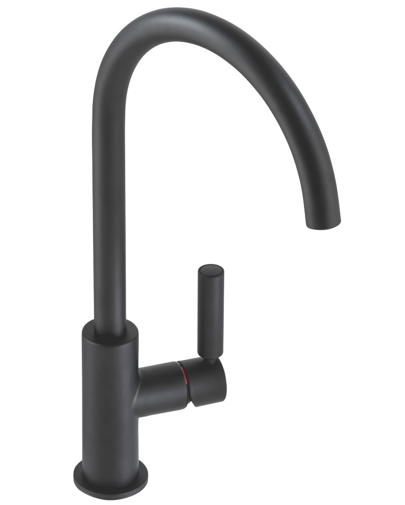 Image of Abode Globe Single Lever Mono Mixer Kitchen Tap Black 