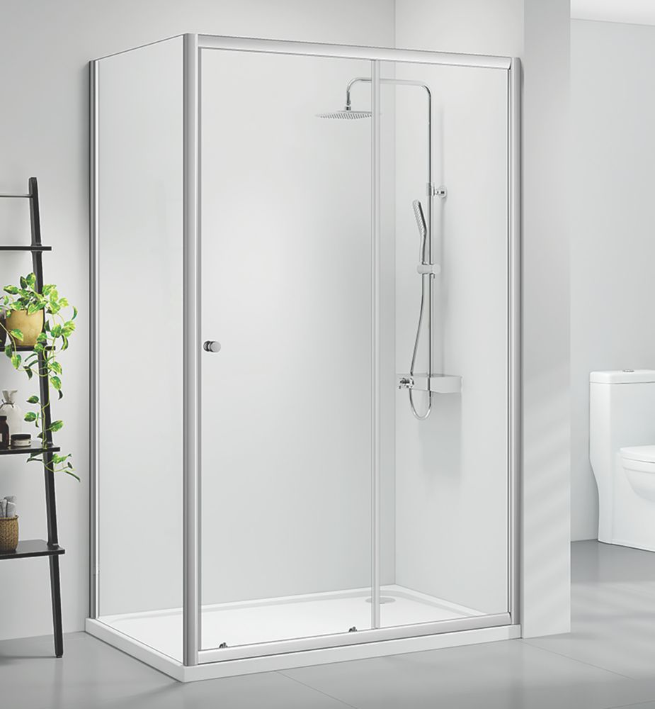 Image of Triton Neo Six Framed Rectangular Sliding Door Shower Enclosure Reversible Chrome 1200mm x 900mm x 1850mm 