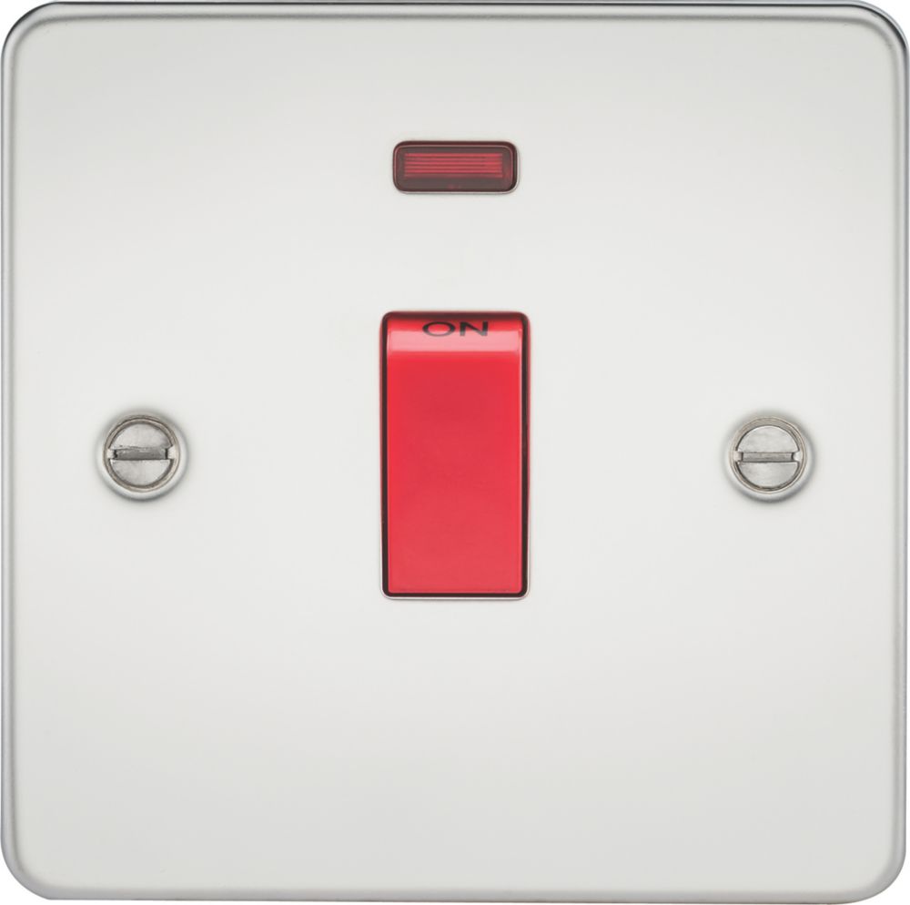 Image of Knightsbridge 45A 1-Gang DP Control Switch Polished Chrome with LED 
