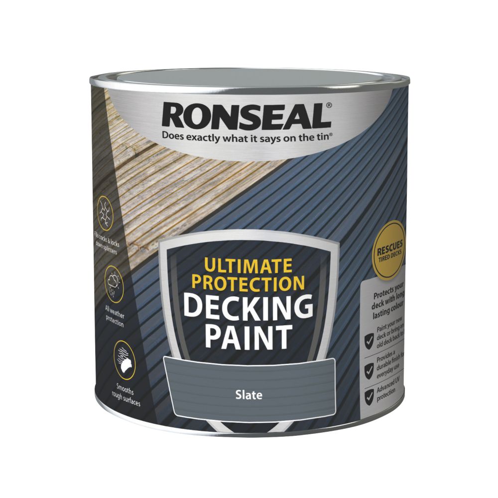 Image of Ronseal Ultimate Protection Decking Paint Slate 2.5Ltr 
