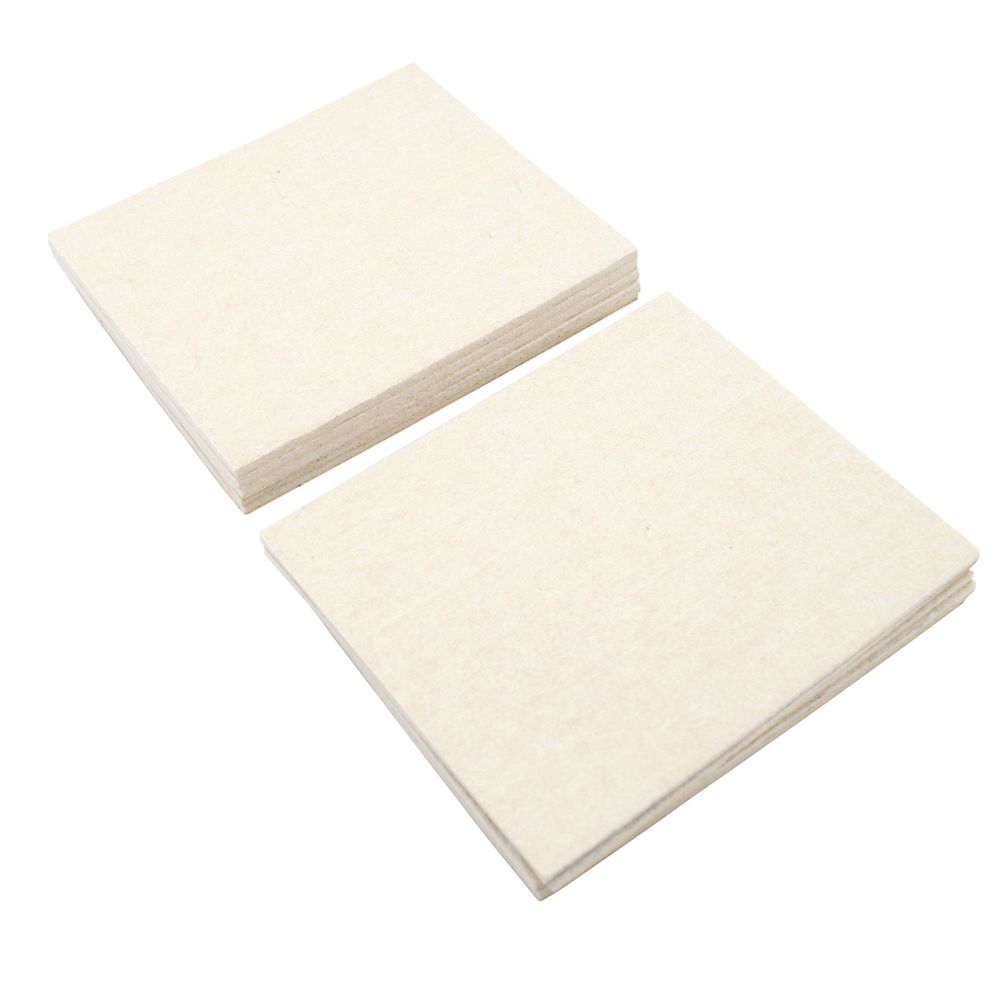 Image of Beige Rectangular Self-Adhesive Felt Pads 200mm x 170mm 10 Pack 