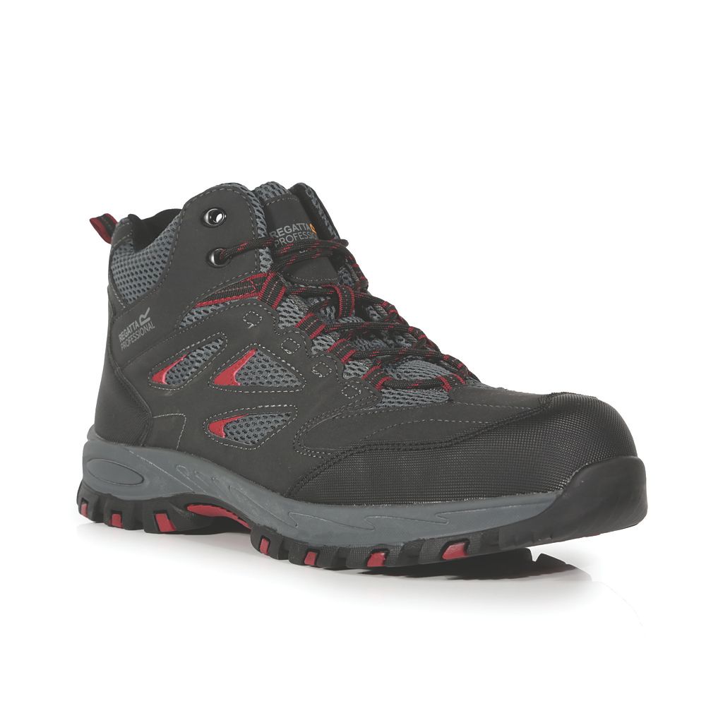 Image of Regatta Mudstone S1 Safety Boots Ash/Rio Red Size 10 