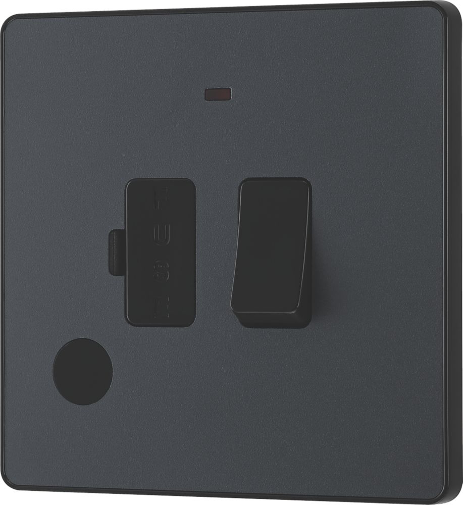 Image of British General Evolve 13A Switched Fused Spur with LED Grey with Black Inserts 