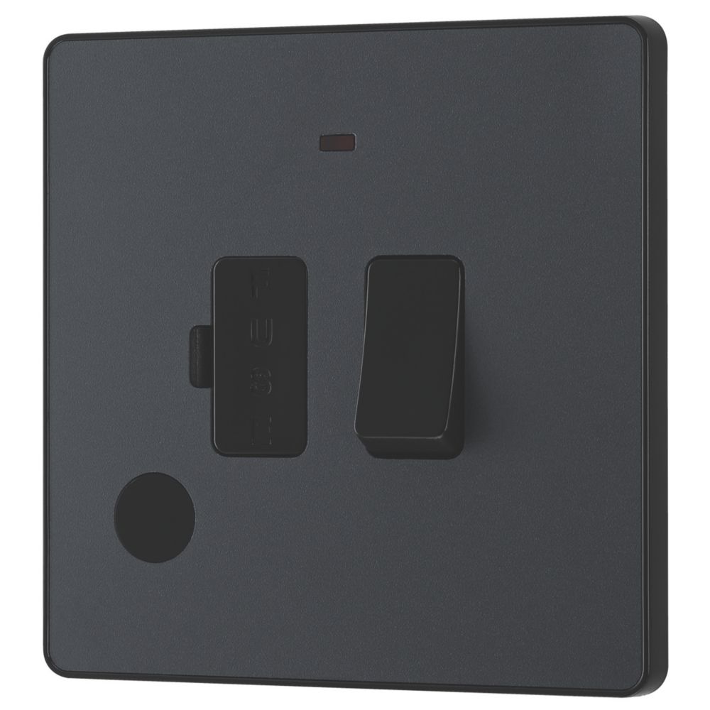 Image of British General Evolve 13A Switched Fused Spur with LED Grey with Black Inserts 