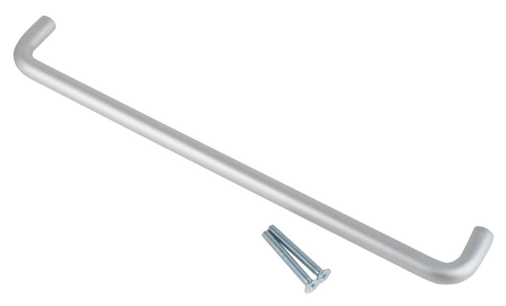 Image of Smith & Locke Fire Rated D Pull Handle Satin Aluminium 19mm x 443mm 