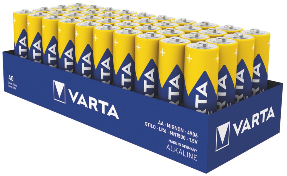 Image of Varta Longlife Power AA Alkaline Battery 40 Pack 