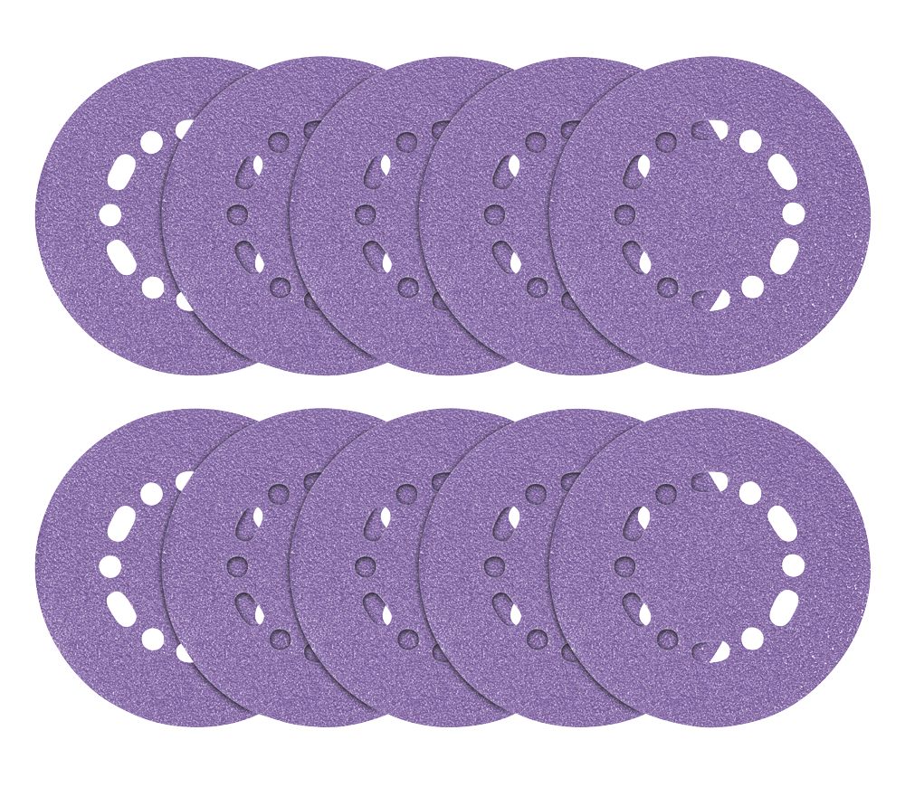 Image of Trend AB/150/120A Random Orbit Sanding Discs Punched 150mm 120 Grit 10 Pack 