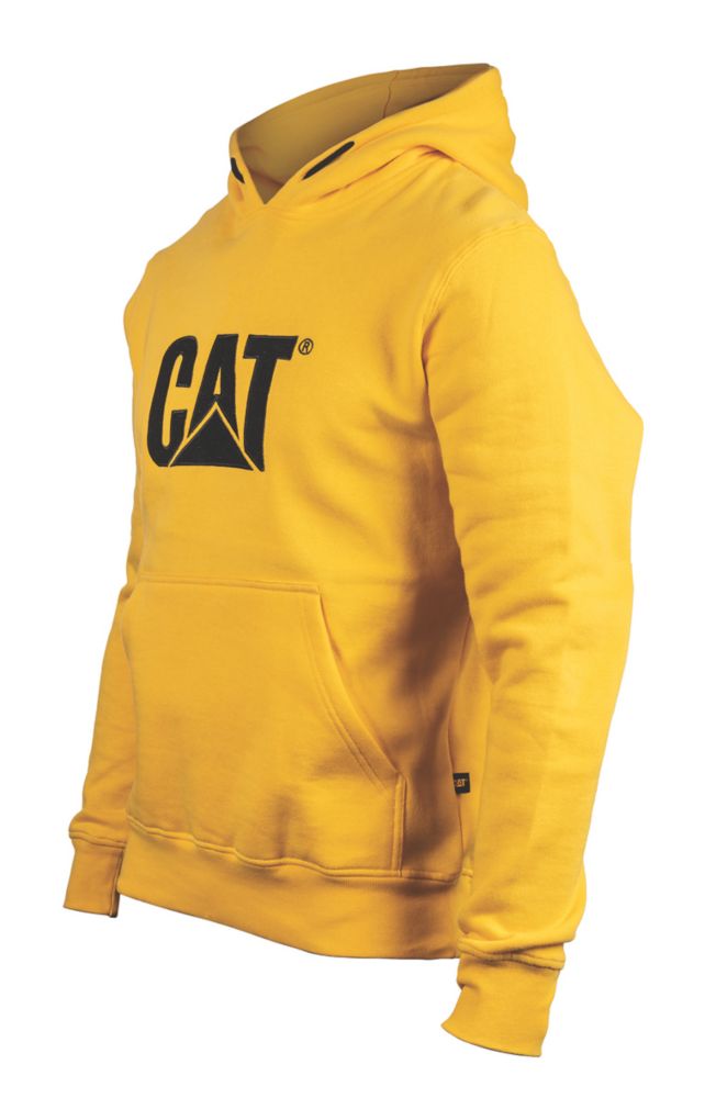 Image of CAT Trademark Hooded Sweatshirt Yellow / Black Large 42-44" Chest 