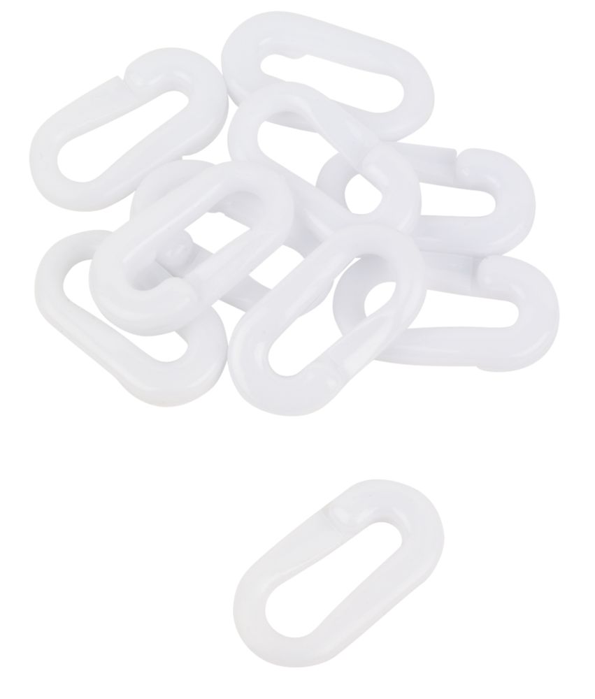 Image of JSP Plastic Barrier Chain Connectors White 10 Pack 