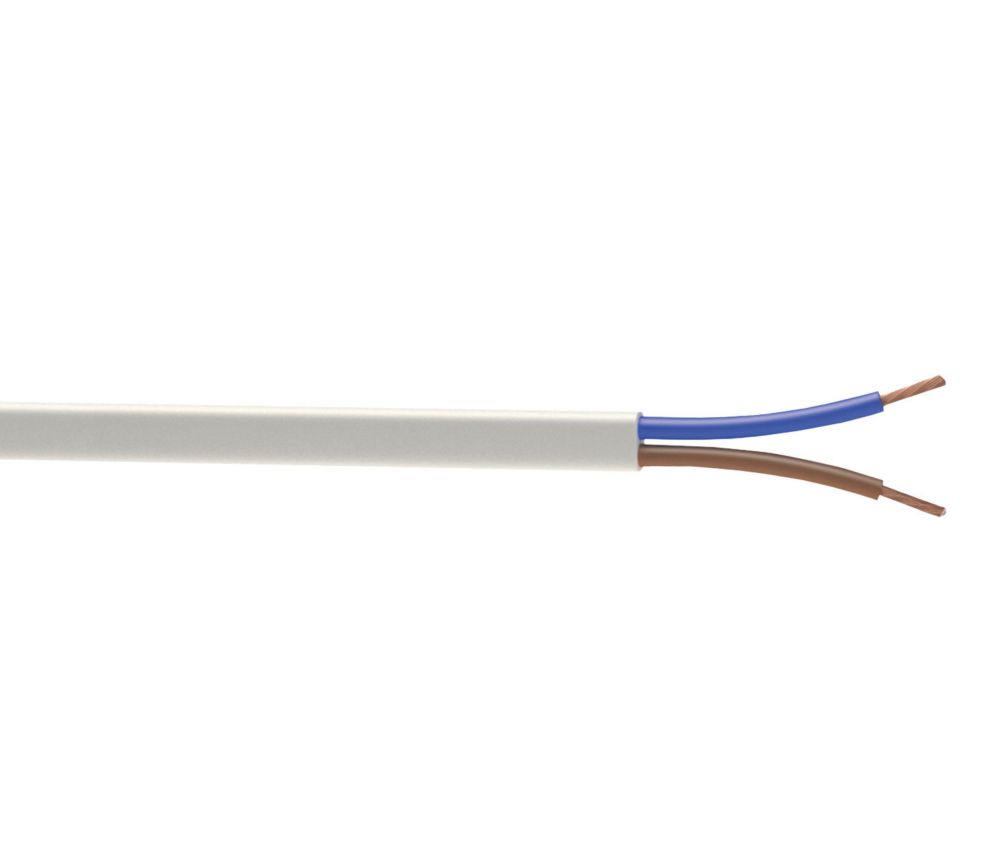 Image of Time 2192Y White 2-Core 0.75mmÂ² Flexible Cable 25m Drum 