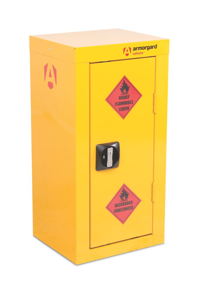 Image of Armorgard Safestor Hazardous Floor Cupboard Yellow 350mm x 315mm x 700mm 
