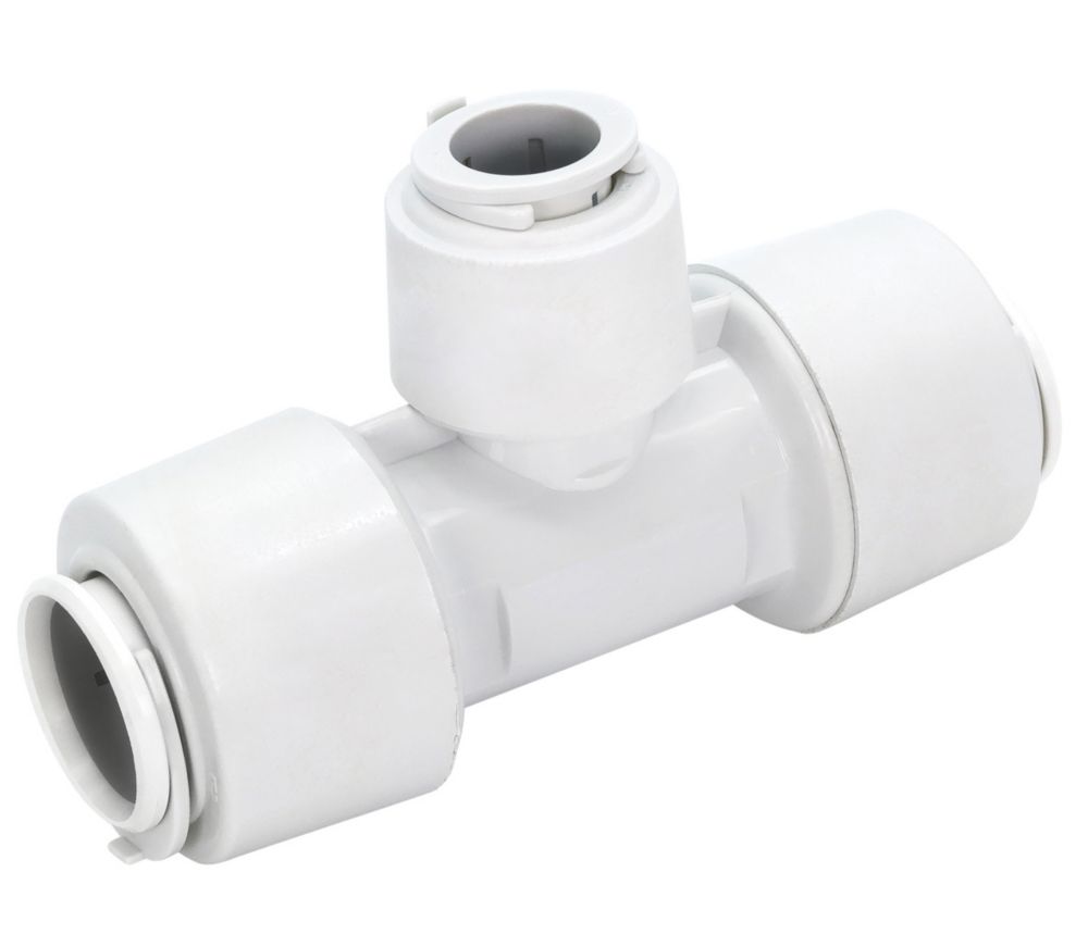 Image of FloPlast FloFit+ Plastic Push-Fit Reducing Tee 22mm x 22mm x 15mm 