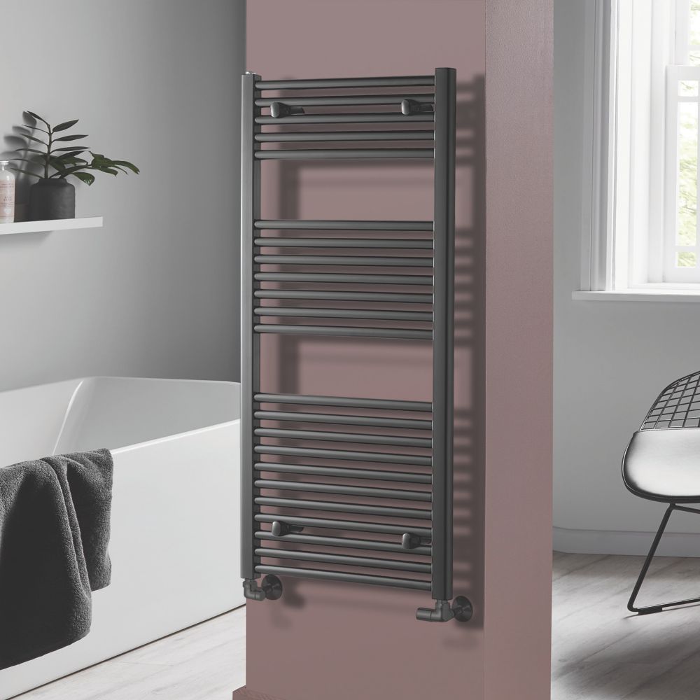 Image of Towelrads Pisa Premium Towel Radiator 1200mm x 600mm Anthracite 2296BTU 