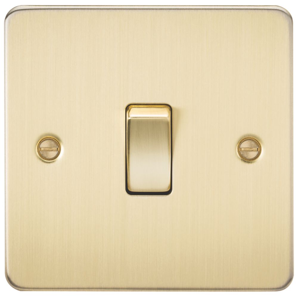Image of Knightsbridge 10AX 1-Gang Intermediate Switch Brushed Brass 
