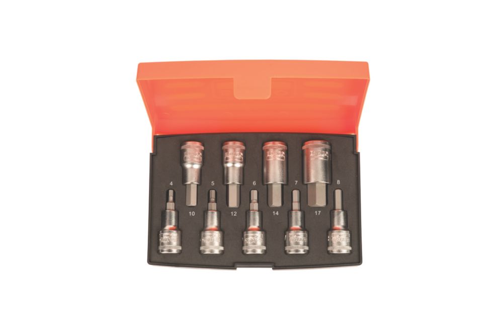 Image of Bahco 1/2" Drive Hex Socket Set 9 Pieces 