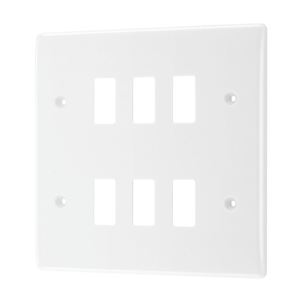 Image of British General Nexus Grid 6-Module Grid Faceplate White 