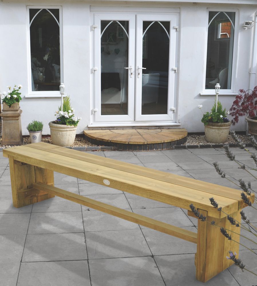 Image of Forest Double Sleeper Garden Bench Softwood 6' x 1' 6" 