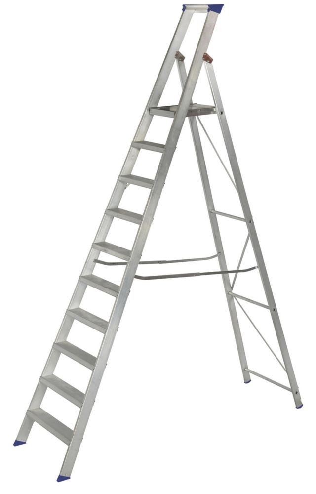 Image of Werner Aluminium 10-Treads Platform Stepladder 2.2m 