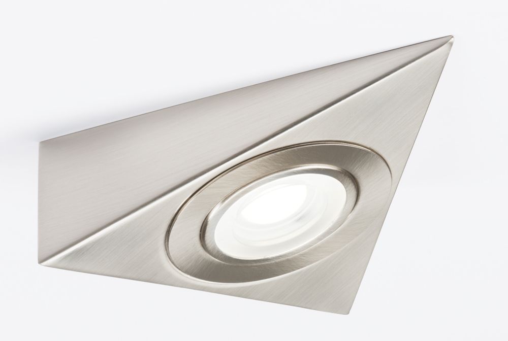 Image of Knightsbridge TRIB Triangular LED Under Cabinet Light Brushed Chrome 2W 140lm 