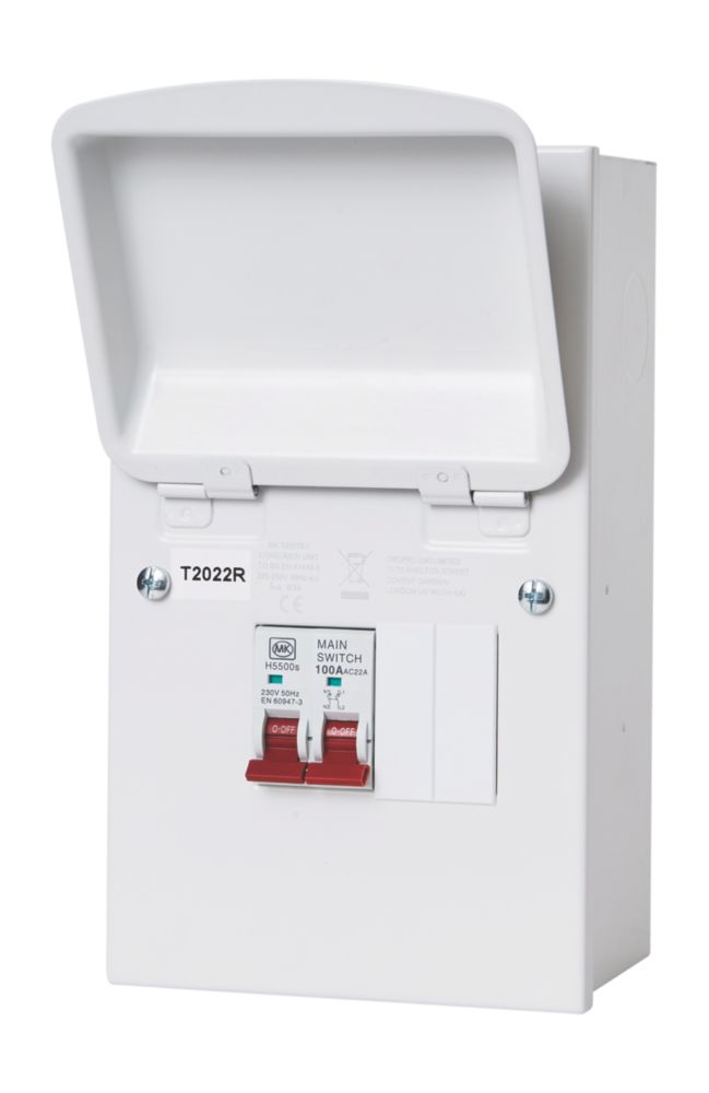 Image of MK Sentry 4-Module 2-Way Part-Populated Garage Consumer Unit 