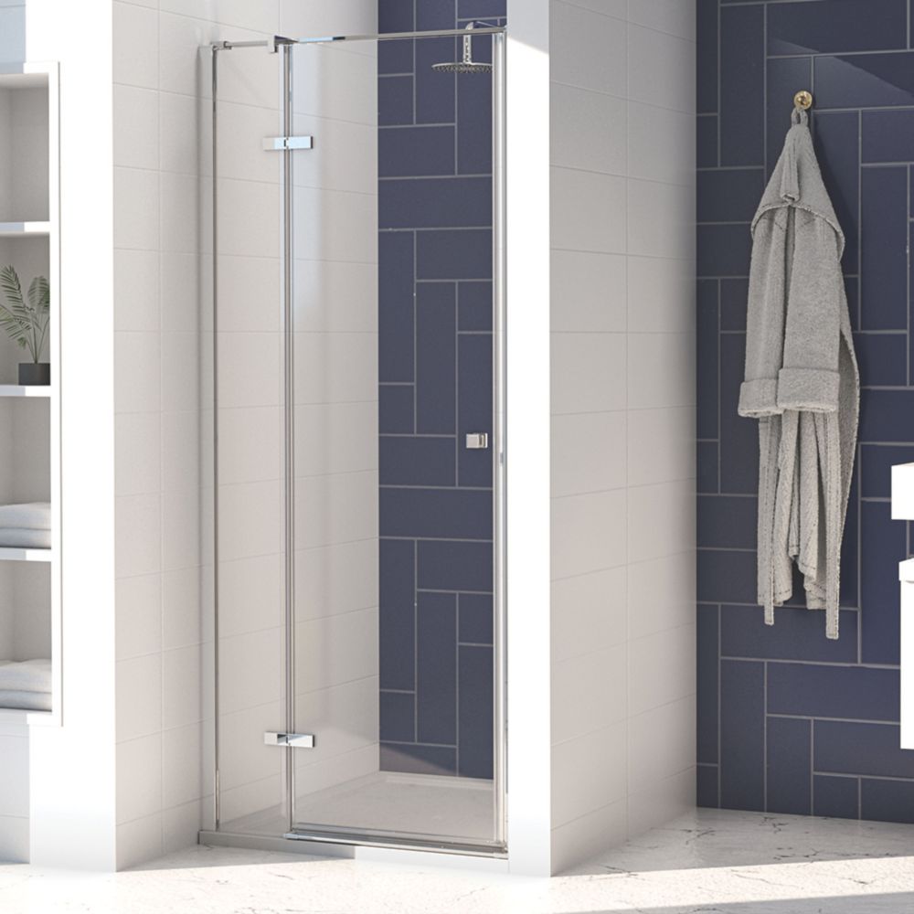 Image of Aqualux Aquarius 8 Frameless Rectangular Hinged Shower Door 800mm x 2000mm 