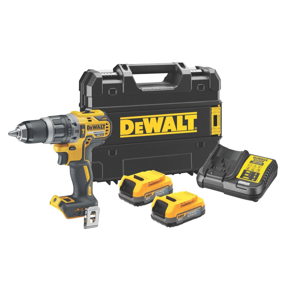 Image of DeWalt DCD805E2T-GB 18V 2 x 1.7Ah Li-Ion PowerStack Brushless Cordless Combi Drill 