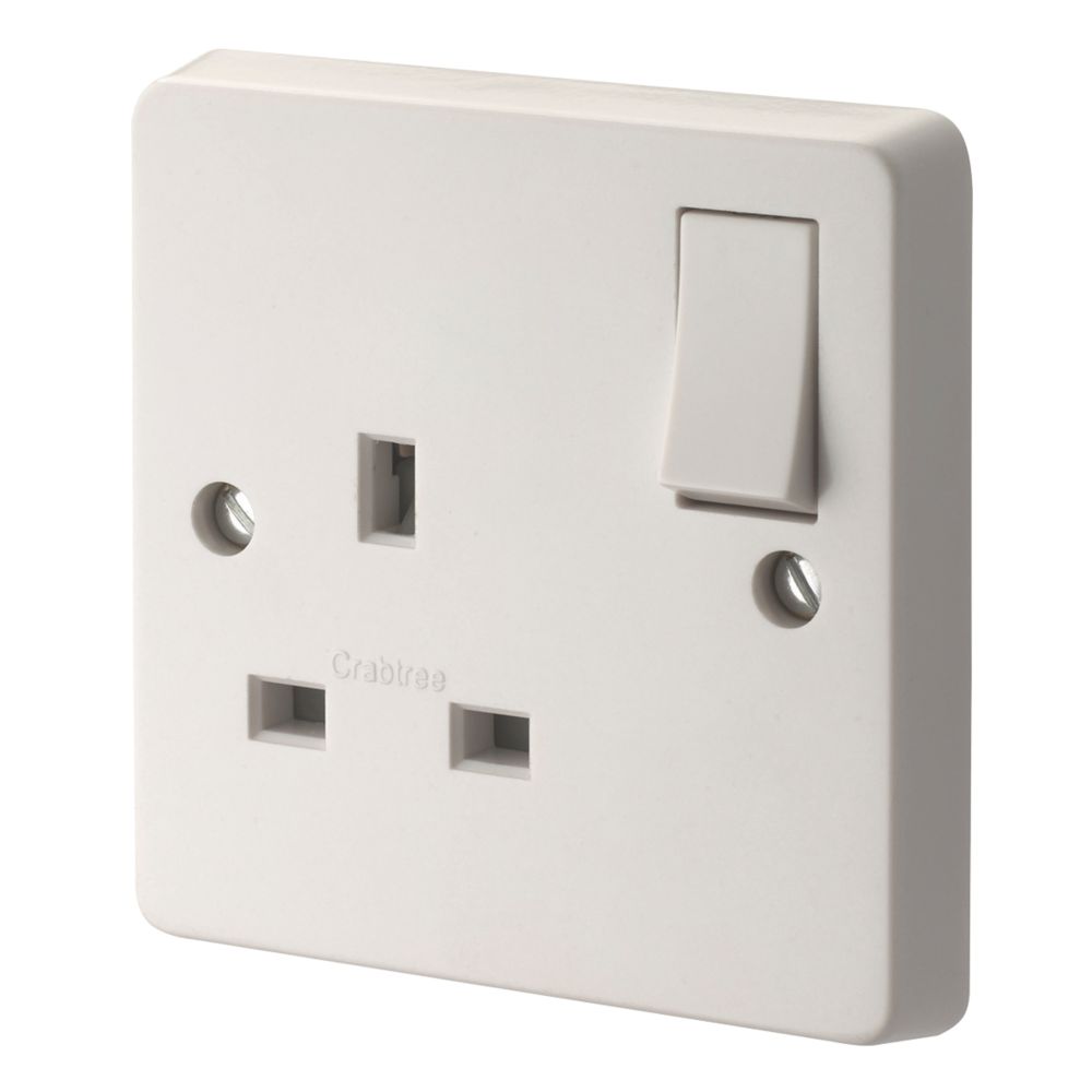 Image of Crabtree Capital 13A 1-Gang DP Switched Plug Socket White 