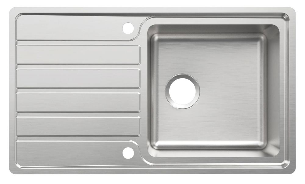 Image of Apollonia 1 Bowl Stainless Steel Reversible Sink & Drainer 864mm x 500mm 