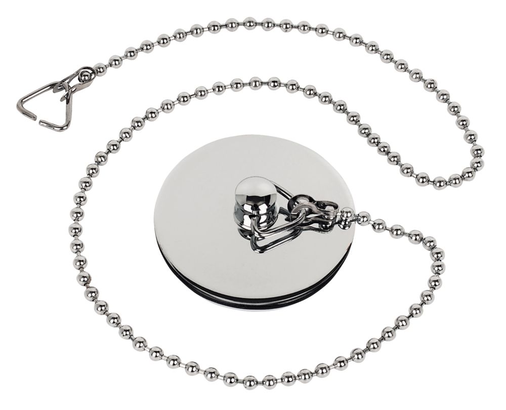 Image of Chrome Bath Plug & Chain 16" 