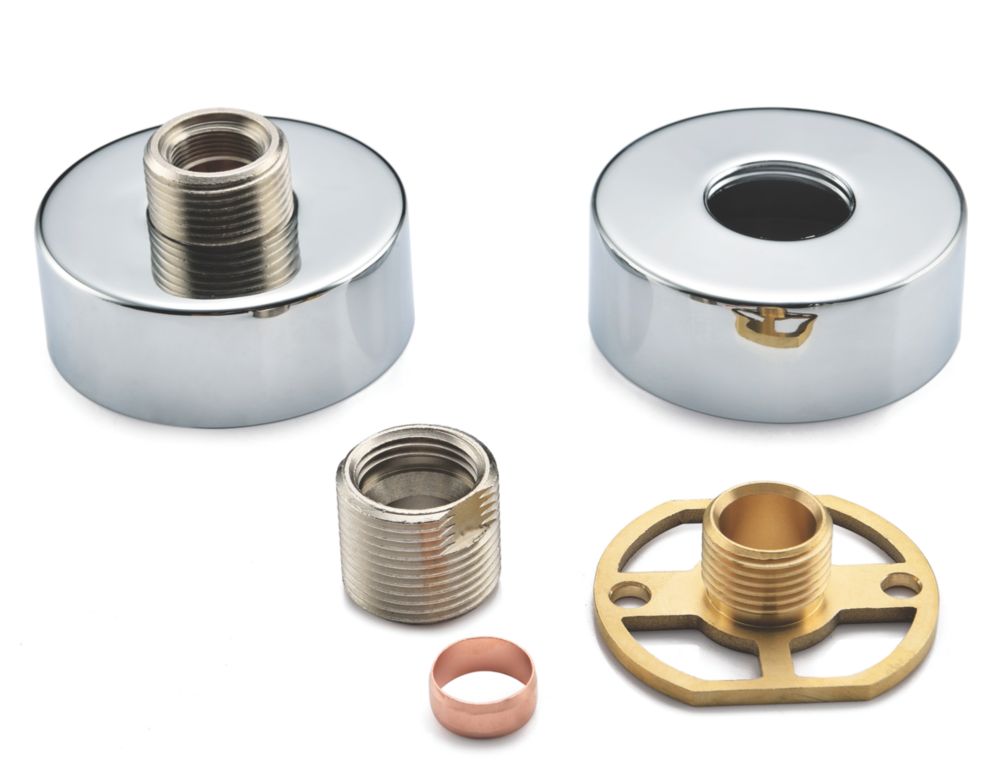 Image of Highlife Bathrooms Round Shower Brackets Chrome 