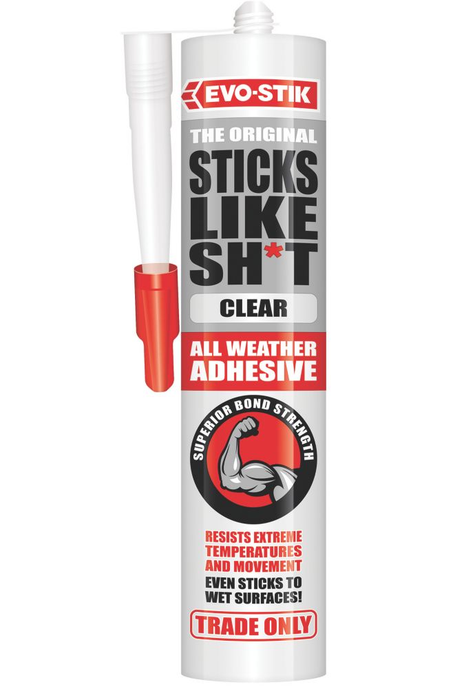 Image of Evo-Stik 'Sticks Like Sh*t' Adhesive Clear 290ml 