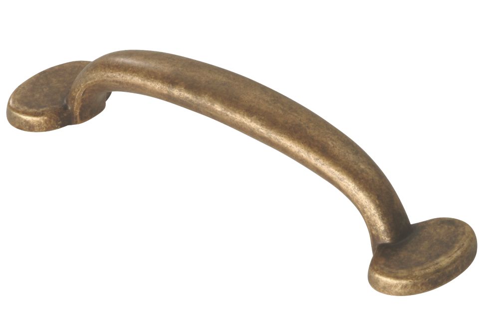 Image of Siro Bowed Cabinet Pull Handle Antique Brass 96mm 