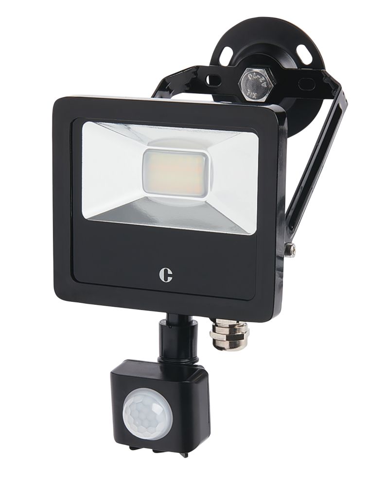 Image of Collingwood Outdoor LED Colour-Switch Floodlight With PIR Sensor Black 10W Up to 1300lm 